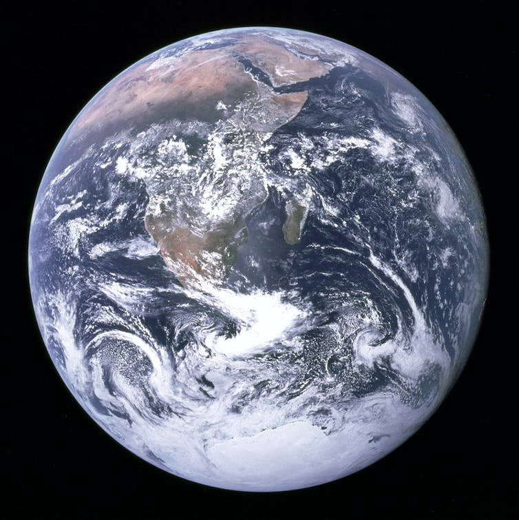 Vista de toda la Tierra fotografiada por la misión en órbita Apolo 17 y denominada 'Blue Marble'