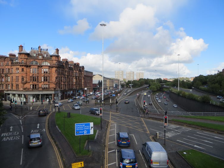 Una carretera de Glasgow
