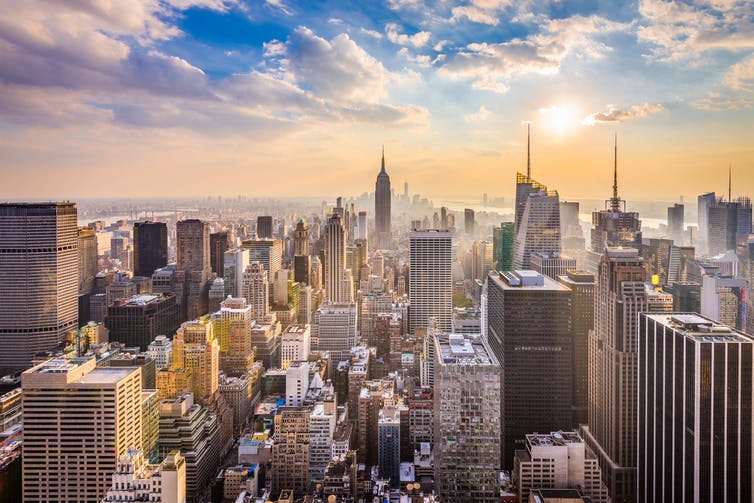 Panorama de los icónicos rascacielos de Nueva York.