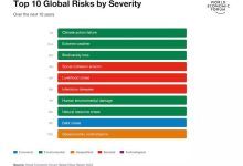 Gráfico que muestra los 10 principales riesgos globales para la próxima década