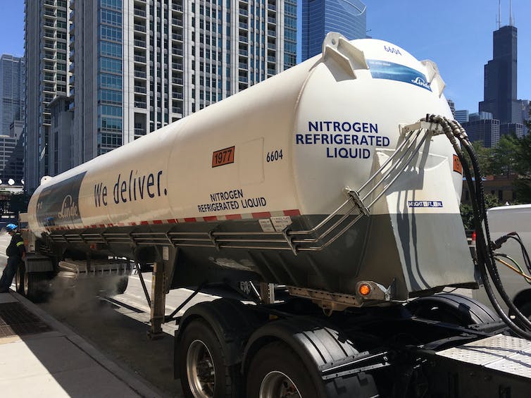 camión de nitrógeno líquido