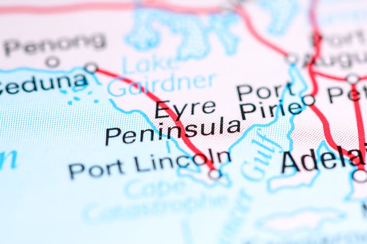 península de eyre mapa